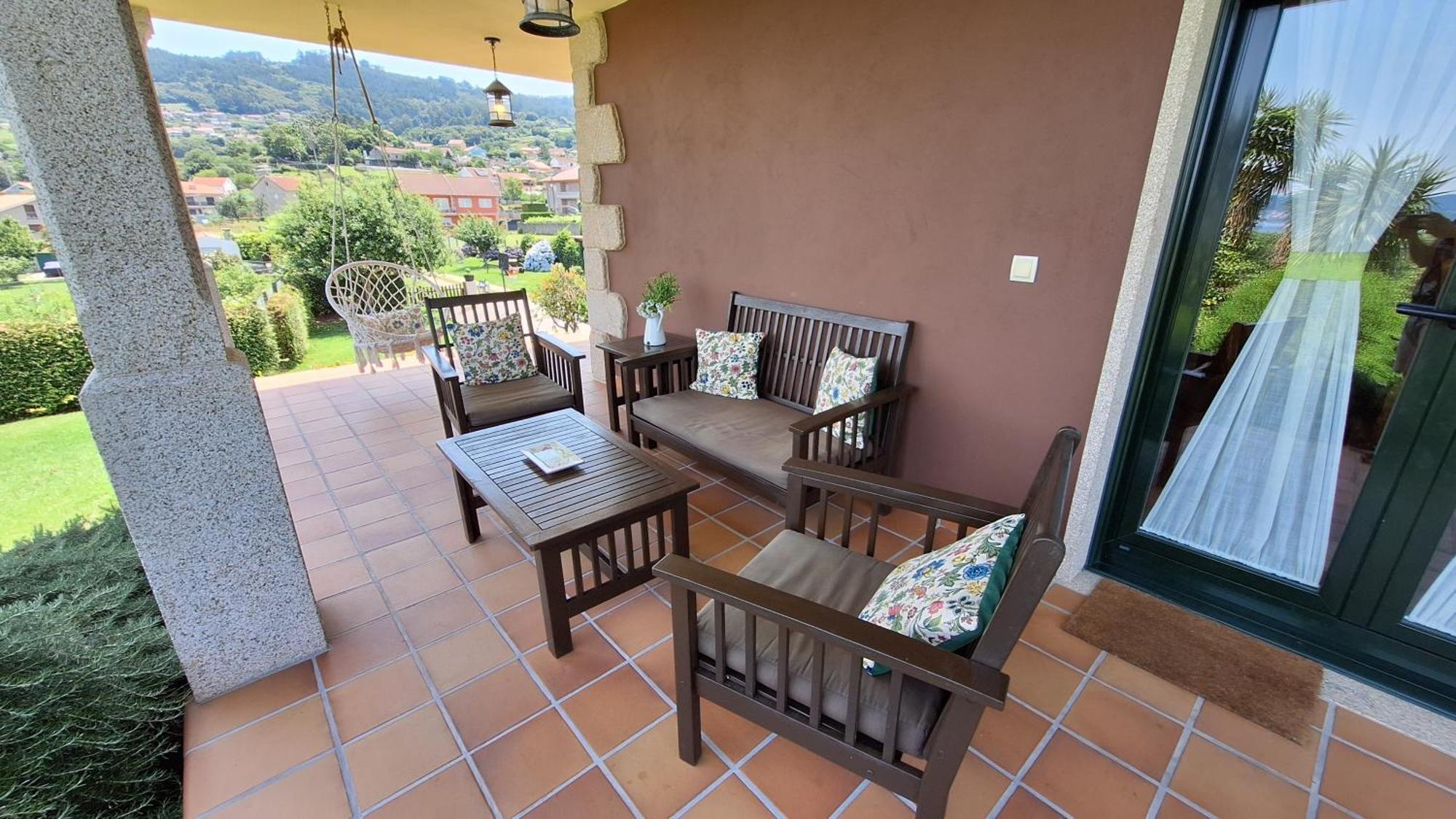 Chalet Rural 400 M Playa Piscina Barbacoa Chimenea Bueu Buitenkant foto
