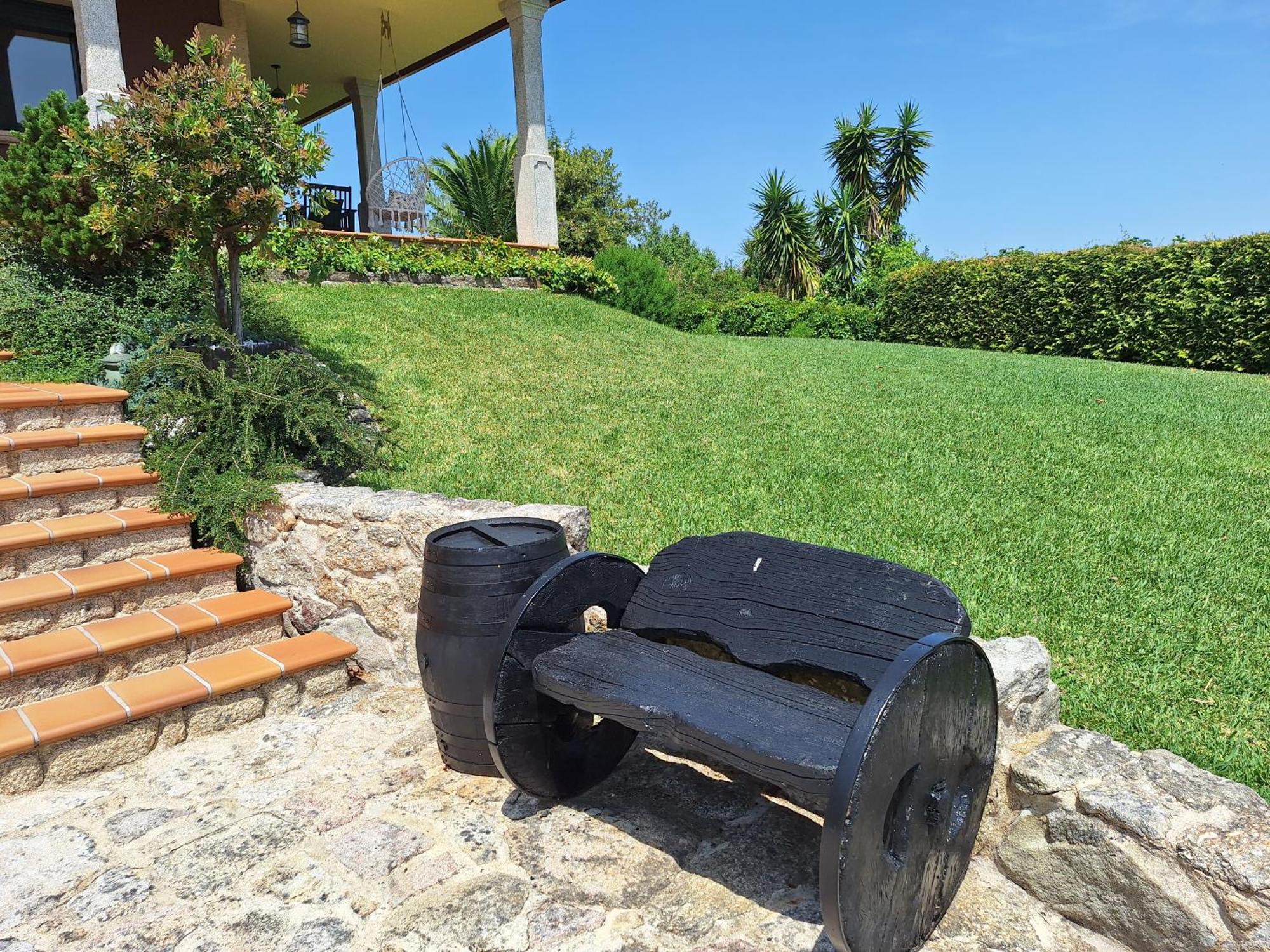 Chalet Rural 400 M Playa Piscina Barbacoa Chimenea Bueu Buitenkant foto